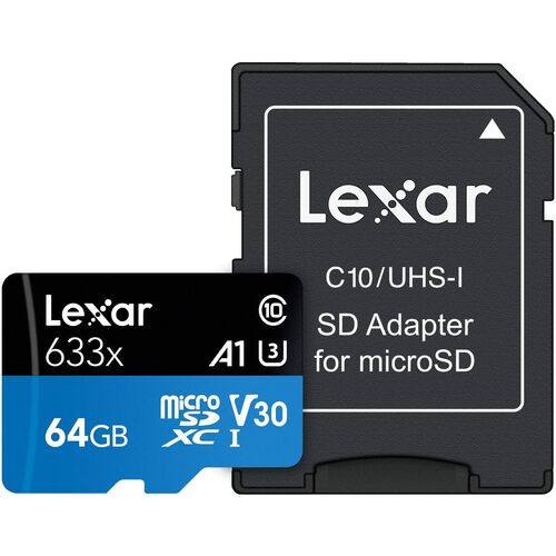 TARJETA MICROSD 64GBGB CLASE 10 U3 UHS-I LEXAR