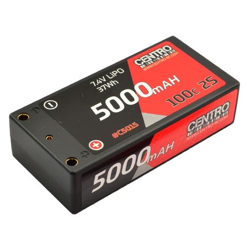 LIPO 2S 5000MAH 100C 7.4V SHORTY HARDCASE CENTRO