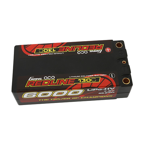 REDLINE 6000mAh 7.6V 130C HV HARDCASE SHORTY LIPO GENSACE