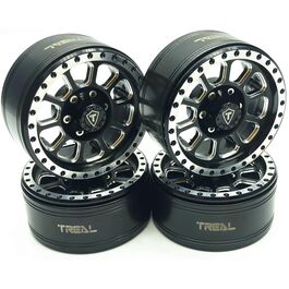 Treal 1.9  LLANTAS Beadlock NEGRAS Heavy Duty CNC Aluminum 4 UDS Crawler