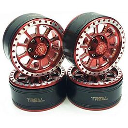 Treal 1.9 LLANTAS Beadlock ROJAS Heavy Duty CNC Aluminum 4 UDS Crawler