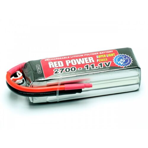LIPO 2700MAH 11.1V 25C 3S RED POWER SLP