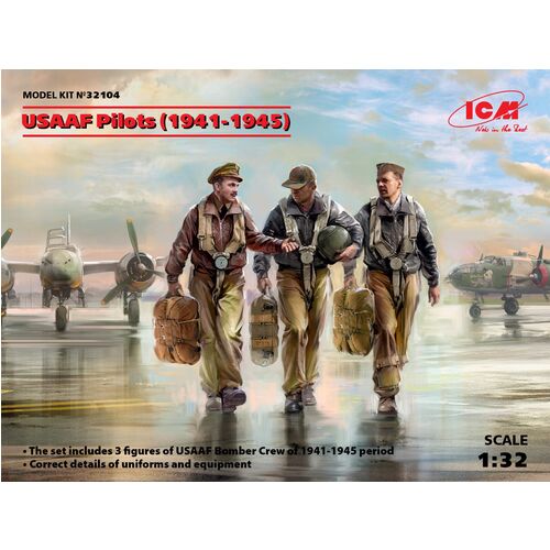 PILOTOS USAAF 1941-1945 1/32 ICM 3 FIGURAS
