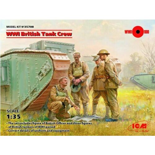 TRIPULACION TANQUE BRITANICO WW1 4 FIGURAS 1/35 ICM