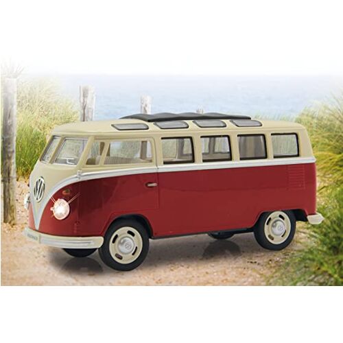 VOLKSWAGEN T1 ROJO LUZ Y SONIDO PULLBACK 1/24 MZ