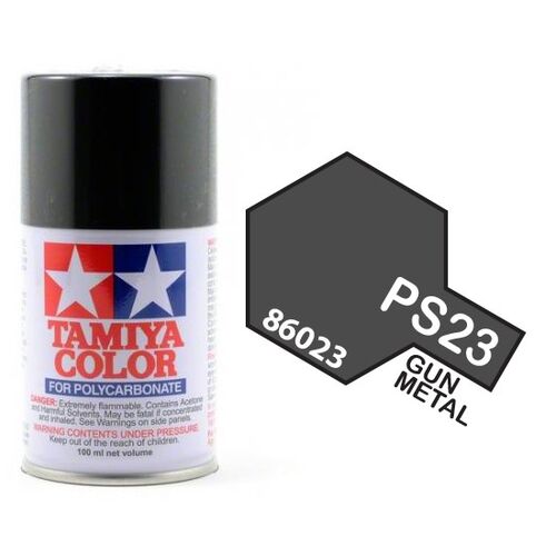 TAMIYA PS-23 GUN METAL GRIS SPRAY LEXAN