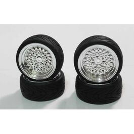 RUEDAS PISTA 1/10 PLATEADAS 4 UNIDADES