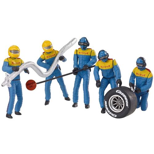 SET FIGURAS MECANICOS AZUL Y AMARILLO 1/32 CARRERA EVOLUTION