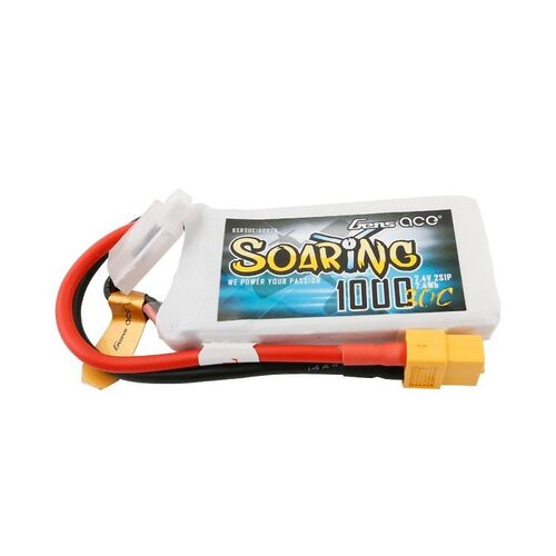 LIPO 1000MAH 2S 30C 7.4V XT60 SOARING GENSACE