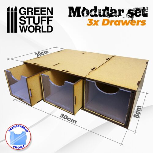 CAJON TRIPLE MODULAR MDF GREENSTUFFWORLD