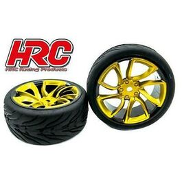 NEUMATICOS- TOURING  1/10  LLANTAS NEGRAS HEXAGONAL DE 12MM HRC