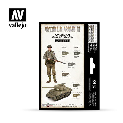 SET INFANTERIA Y BLINDADOS AMERICANOS WWII MODELCOLOR VALLEJO