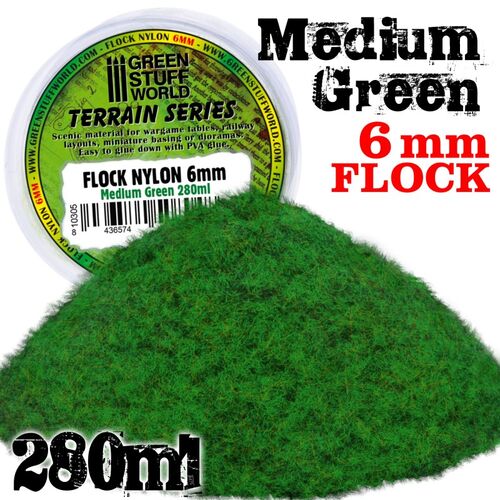 CESPED ELECTROSTATICO 6MM VERDE MEDIO 280ML GREENSTUFFWORLD