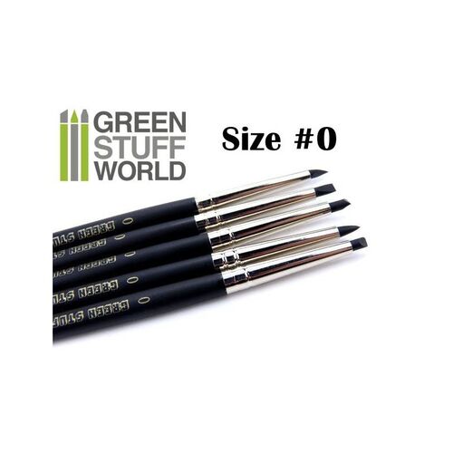 PINCEL SILICONA 5UDS NEGRO #0 FIRME GREENSTUFFWORLD