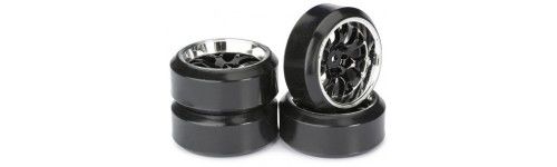 RUEDAS DRIFT "C" 1/10 NEGRO-CROMO LP 4UD ABSIMA