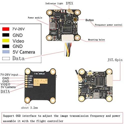 EMISOR VIDEO XF5805 5.8G 25MW, 100MW, 200MW, 300MW VTX