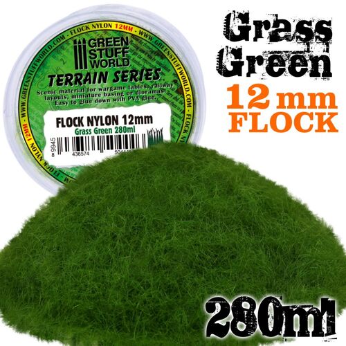 CESPED ELECTROSTATICO 12MM VERDE MEDIO 280ML GREENSTUFFWORLD