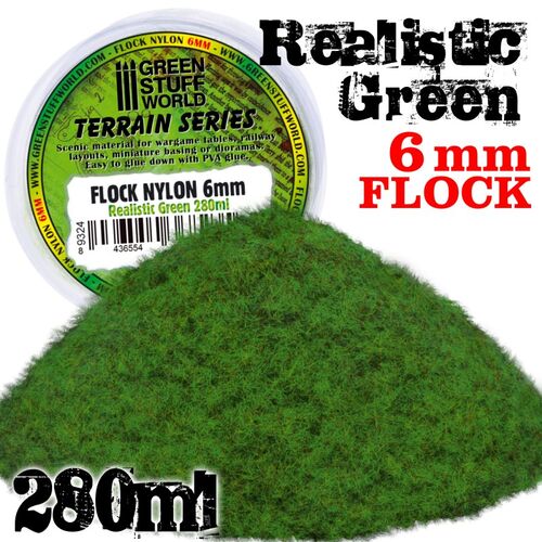 CESPED ELECTROSTATICO 6MM VERDE REALISTA 280ML GREENSTUFFWORLD