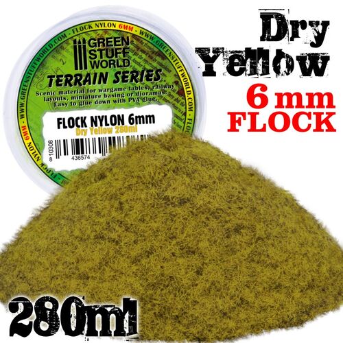 CESPED ELECTROSTATICO 6MM AMARILLO SECO 280ML GREENSTUFFWORLD