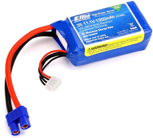 LIPO 1350MAH 3S 30C 11.1V EFLITE EC3