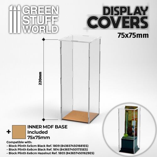 VITRINA ABIERTA 75X75X220MM + BASE GREEN STUFF WORLD