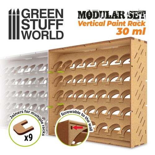 ORGANIZADOR VERTICAL PINTURAS 30ML MDF MODULAR GREENSTUFFWORLD