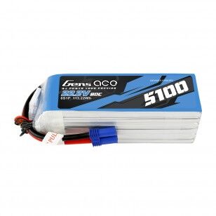 LIPO 5100MAH 6S1P 22.2V 80C GENSACE