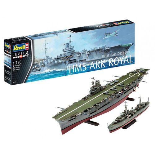 HMS ARK ROYAL & TRIBAL CLASS DESTROYER 1/700 REVELL 05149