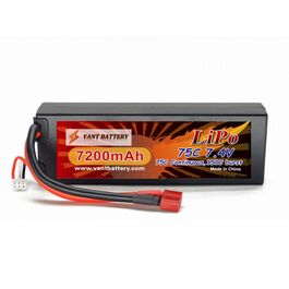 LIPO VANT BATTERY 7.4V 7200MAH 75C 2S CONECTOR DEAN