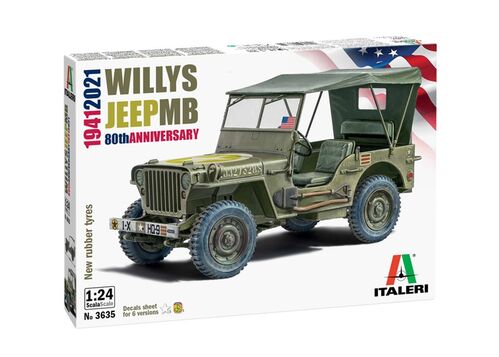 WILLYS JEEP MB 1/24 ITALERI 3635 80 ANIVERSARIO