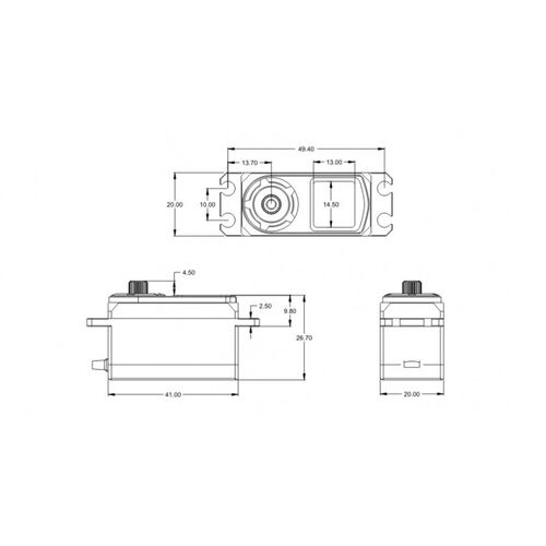 SERVO SRT CH7012 HV 12KG 0.057S PERFIL BAJO