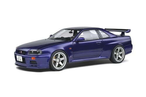 NISSAN R34 GTR MIDNIGHT PURPLE 1/18 SOLIDO