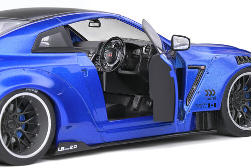 NISSAN GT-R R35 1/18 LB WORK T2 AZUL METAL SOLIDO