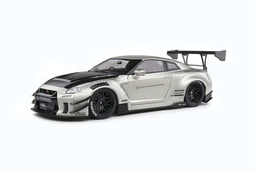 NISSAN GT-R R35 1/18 LIBERTY WALK BODY KIT 2.0 GRIS PERLA 2020 SOLIDO