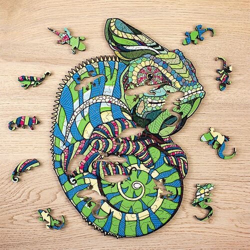 CAMALEÓN EWA PUZZLE 3D MADERA 80 PIEZAS