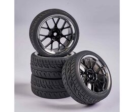 SET RUEDAS PISTA CON LLANTA 4UDS CARSON 500900162 Y-DESIGN NEGRO-CROMADO