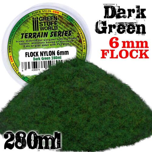 CESPED ELECTROSTATICO 6MM VERDE OSCURO 280ML GREENSTUFFWORLD