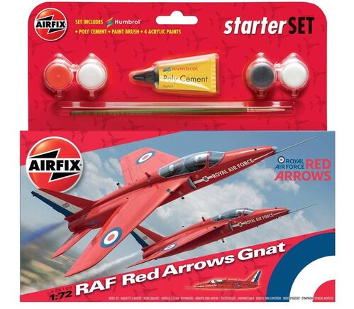 GNAT RAF RED ARROWS 1/72 STARTER SET AIRFIX