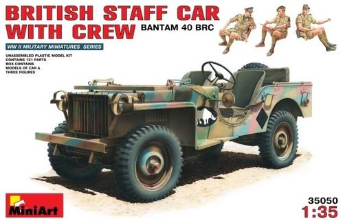 JEEP BRITÁNICOS + TRES FIGURAS BANTAM 40 BRC 1/35 MINIART