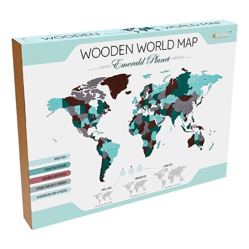 MAPA DEL MUNDO EWA PUZZLE MADERA ESMERALDA PEQUEO' REF.: EWA00262.