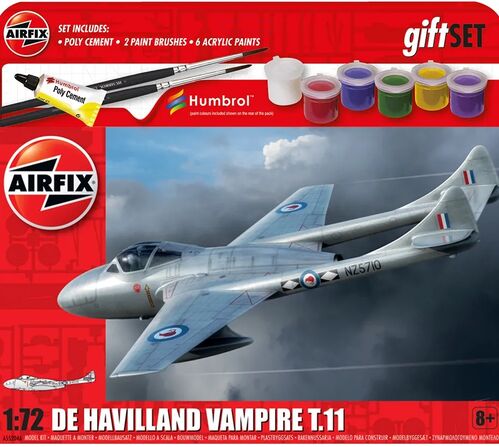 DEHAVILLAND VAMPIRE T.11 1/72 STARTER SET AIRFIX