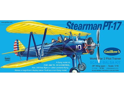 PT17 STEARMAN 711MM KIT BALSA GUILLOWS