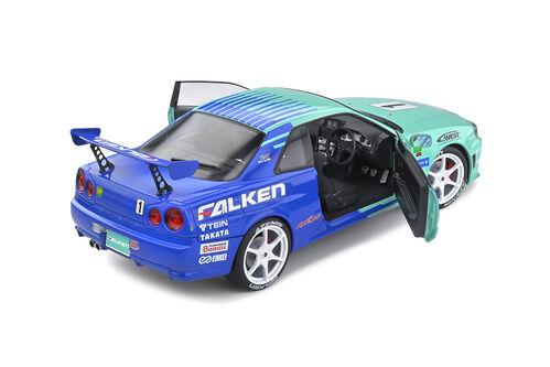 NISSAN SKYLINE R34 GTR 1/18 SOLIDO FALKEN DRIFT 1999