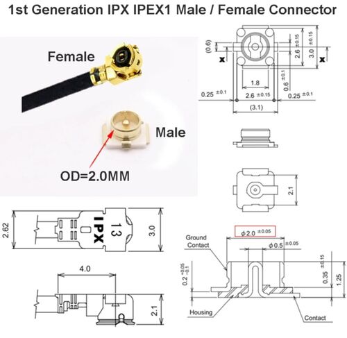 ALARGADOR UFL IPEX-1 MACHO-HEMBRA