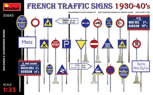 SEÑALES CARRETERA FRANCIA 1930-1940 1/35 MINIART NORMANDIA