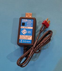 CARGADOR NIMH 7.2V USB 500MA CONECTOR DEAN