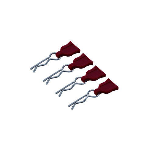 CLIPS CARROCERIA CON TIRADOR GOMA ROJO 4UDS