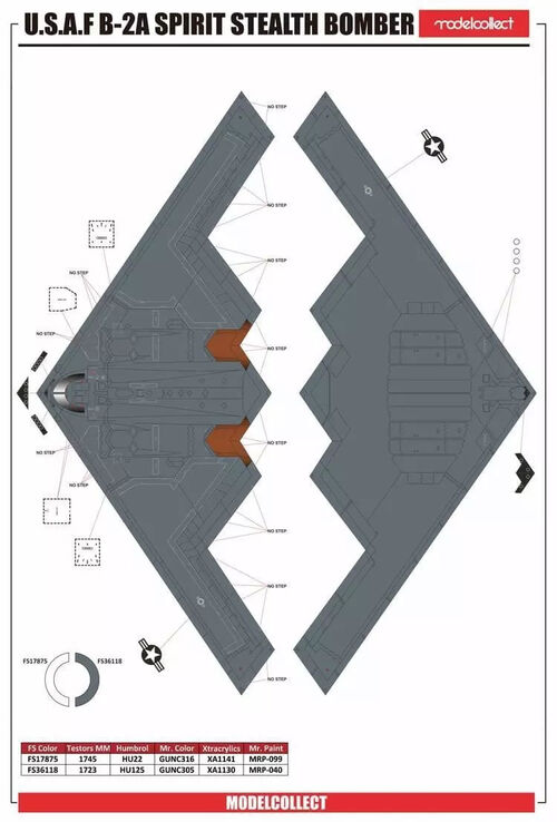 USAF B-2A SPIRIT 1/72 MODELCOLLLECT BOMBARDERO CON GBU-57