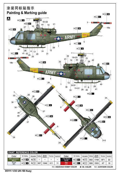 UH-1B HUEY 1/35 TRUMPETER