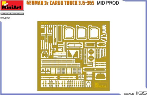 GERMAN 3T CARGO TRUCK 3.6-365 MID PROD 1/35 MINIART